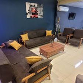 مبل 8 نفره راحتی و مدرن آمیتیس طوسی روشن برند صنعت چوب کارما